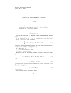 Georgian Mathematical Journal 1(1994), No. 1, 47-52 MEASURES OF CONTROLLABILITY 1. Introduction