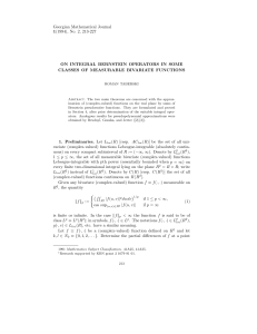 Georgian Mathematical Journal 1(1994), No. 2, 213-227 CLASSES OF MEASURABLE BIVARIATE FUNCTIONS