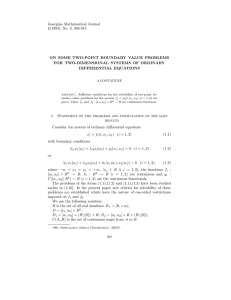 Georgian Mathematical Journal 1(1994), No. 3, 303-314 FOR TWO-DIMENSIONAL SYSTEMS OF ORDINARY