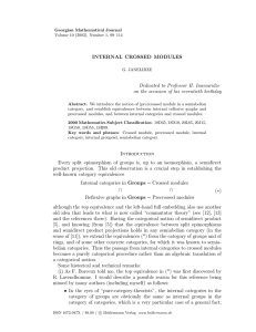 INTERNAL CROSSED MODULES Dedicated to Professor H. Inassaridze