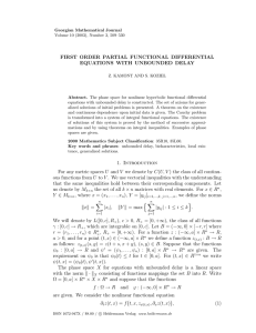 FIRST ORDER PARTIAL FUNCTIONAL DIFFERENTIAL EQUATIONS WITH UNBOUNDED DELAY