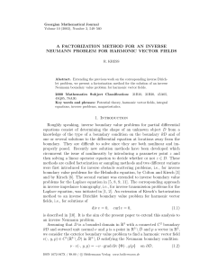 A FACTORIZATION METHOD FOR AN INVERSE