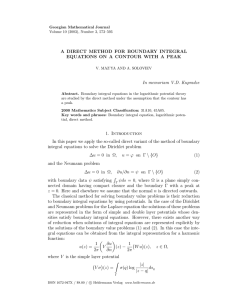 A DIRECT METHOD FOR BOUNDARY INTEGRAL In memoriam V.D. Kupradze