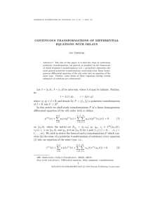 CONTINUOUS TRANSFORMATIONS OF DIFFERENTIAL EQUATIONS WITH DELAYS