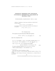 EXISTENCE THEOREMS FOR NONLINEAR FUNCTIONAL DIFFERENTIAL EQUATIONS OF NEUTRAL TYPE