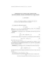 EXISTENCE OF CONJUGATE POINTS FOR SECOND-ORDER LINEAR DIFFERENTIAL EQUATIONS