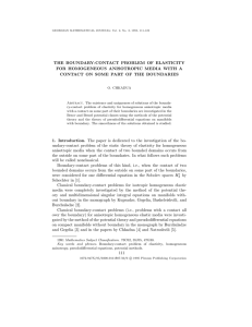 THE BOUNDARY-CONTACT PROBLEM OF ELASTICITY FOR HOMOGENEOUS ANISOTROPIC MEDIA WITH A