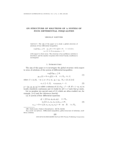 ON STRUCTURE OF SOLUTIONS OF A SYSTEM OF FOUR DIFFERENTIAL INEQUALITIES