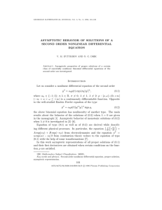 ASYMPTOTIC BEHAVIOR OF SOLUTIONS OF A SECOND ORDER NONLINEAR DIFFERENTIAL EQUATION