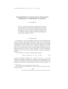 TWO-DIMENSIONAL STEADY-STATE OSCILLATION PROBLEMS OF ANISOTROPIC ELASTICITY