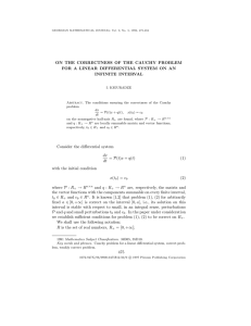 ON THE CORRECTNESS OF THE CAUCHY PROBLEM INFINITE INTERVAL