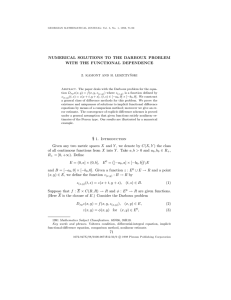 NUMERICAL SOLUTIONS TO THE DARBOUX PROBLEM WITH THE FUNCTIONAL DEPENDENCE