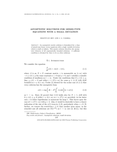 ASYMPTOTIC SOLUTIONS FOR MIXED-TYPE EQUATIONS WITH A SMALL DEVIATION