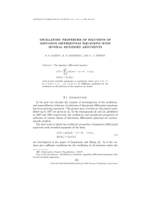 OSCILLATORY PROPERTIES OF SOLUTIONS OF IMPULSIVE DIFFERENTIAL EQUATIONS WITH SEVERAL RETARDED ARGUMENTS
