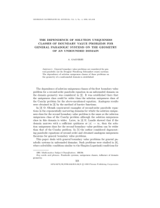 THE DEPENDENCE OF SOLUTION UNIQUENESS CLASSES OF BOUNDARY VALUE PROBLEMS FOR