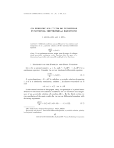ON PERIODIC SOLUTIONS OF NONLINEAR FUNCTIONAL DIFFERENTIAL EQUATIONS