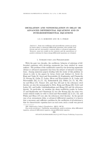 OSCILLATION AND NONOSCILLATION IN DELAY OR ADVANCED DIFFERENTIAL EQUATIONS AND IN