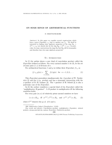 ON SOME RINGS OF ARITHMETICAL FUNCTIONS e