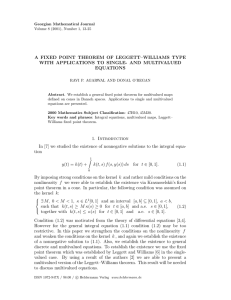 A FIXED POINT THEOREM OF LEGGETT–WILLIAMS TYPE EQUATIONS