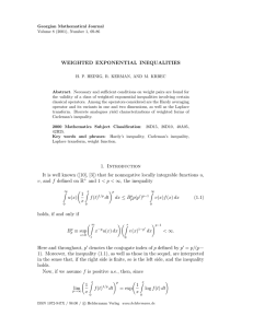 WEIGHTED EXPONENTIAL INEQUALITIES