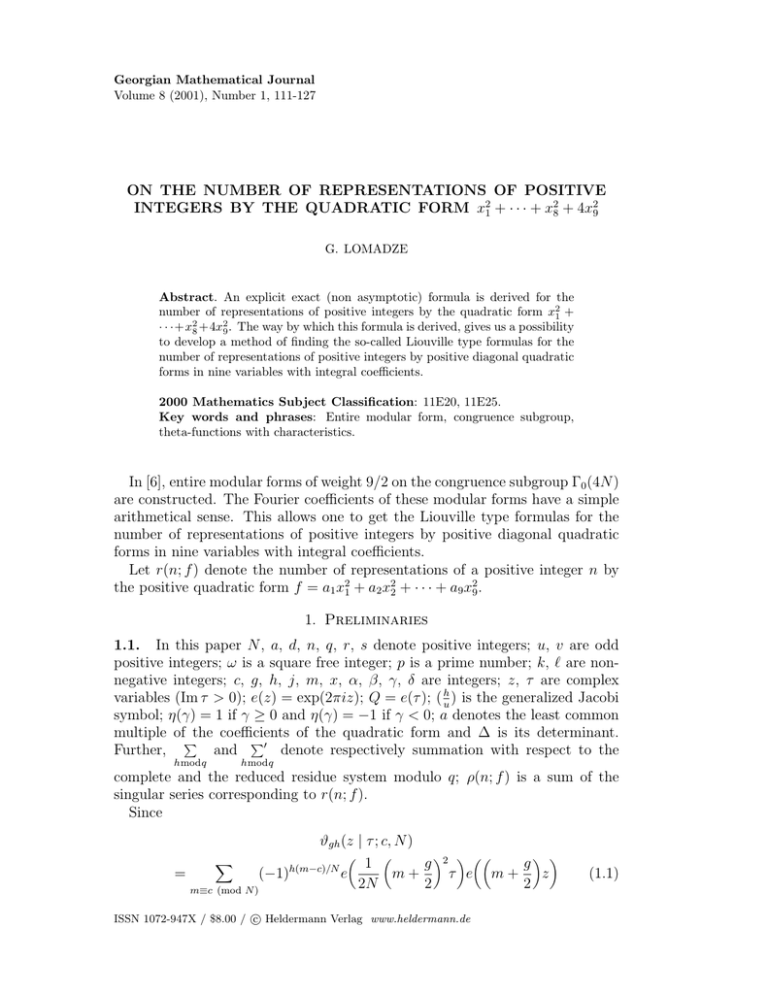 on-the-number-of-representations-of-positive-x