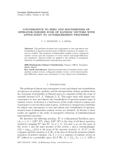 CONVERGENCE TO ZERO AND BOUNDEDNESS OF APPLICATION TO AUTOREGRESSION PROCESSES