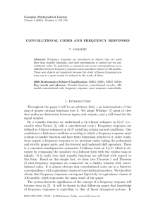 CONVOLUTIONAL CODES AND FREQUENCY RESPONSES