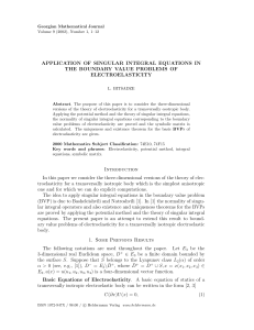 APPLICATION OF SINGULAR INTEGRAL EQUATIONS IN THE BOUNDARY VALUE PROBLEMS OF ELECTROELASTICITY