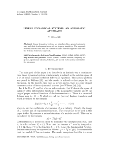 LINEAR DYNAMICAL SYSTEMS: AN AXIOMATIC APPROACH