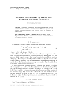 ORDINARY DIFFERENTIAL EQUATIONS WITH NONLINEAR BOUNDARY CONDITIONS