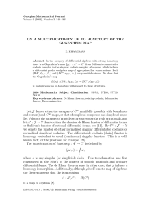 ON A MULTIPLICATIVITY UP TO HOMOTOPY OF THE GUGENHEIM MAP