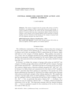 CENTRAL SERIES FOR GROUPS WITH ACTION AND LEIBNIZ ALGEBRAS