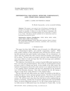 DIFFERENTIAL EQUATIONS, SPENCER COHOMOLOGY, AND COMPUTING RESOLUTIONS