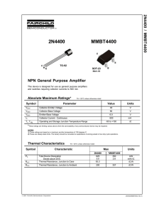 MMBT4400 2N4400 2N4400 / MMBT4400 NPN General Purpose Amplifier