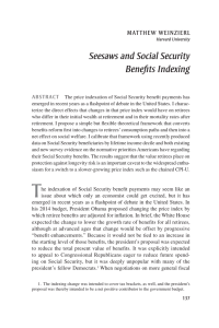 Seesaws and Social Security Benefits Indexing Mat thew weinzierl