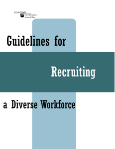 Recruiting Guidelines for a Diverse Workforce The Affirmative