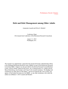 Debt and Debt Management among Older Adults Preliminary-Not for Citation