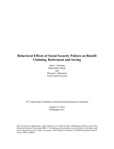 Behavioral Effects of Social Security Policies on Benefit