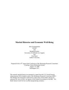 Marital Histories and Economic Well-Being
