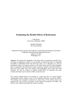 Estimating the Health Effects of Retirement