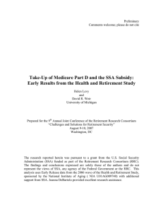 Take-Up of Medicare Part D and the SSA Subsidy: