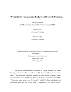 Probabilistic Thinking and Early Social Security Claiming