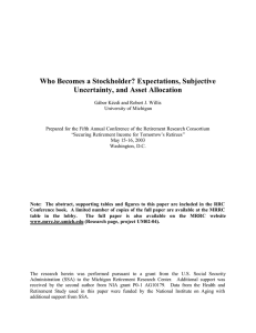 Who Becomes a Stockholder? Expectations, Subjective Uncertainty, and Asset Allocation