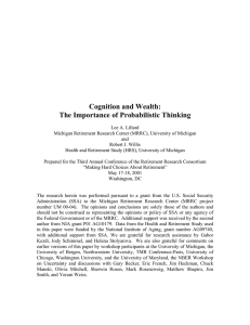 Cognition and Wealth: The Importance of Probabilistic Thinking