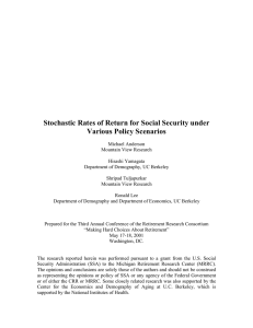 Stochastic Rates of Return for Social Security under Various Policy Scenarios