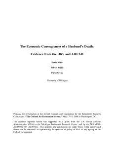 The Economic Consequences of a Husband’s Death: