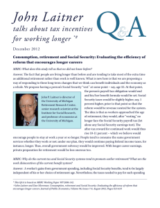 John Laitner talks about tax incentives for working longer *#