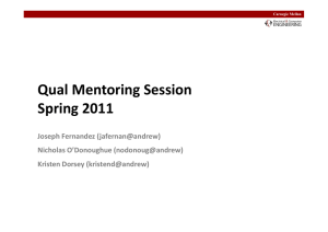 Qual Mentoring Session Spring 2011