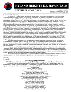 HYLAND HEIGHTS E.S. HAWK TALK NOVEMBER NEWS, 2013  Dear Parents &amp; Guardians,