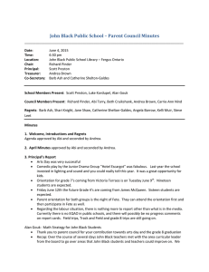 John Black Public School – Parent Council Minutes